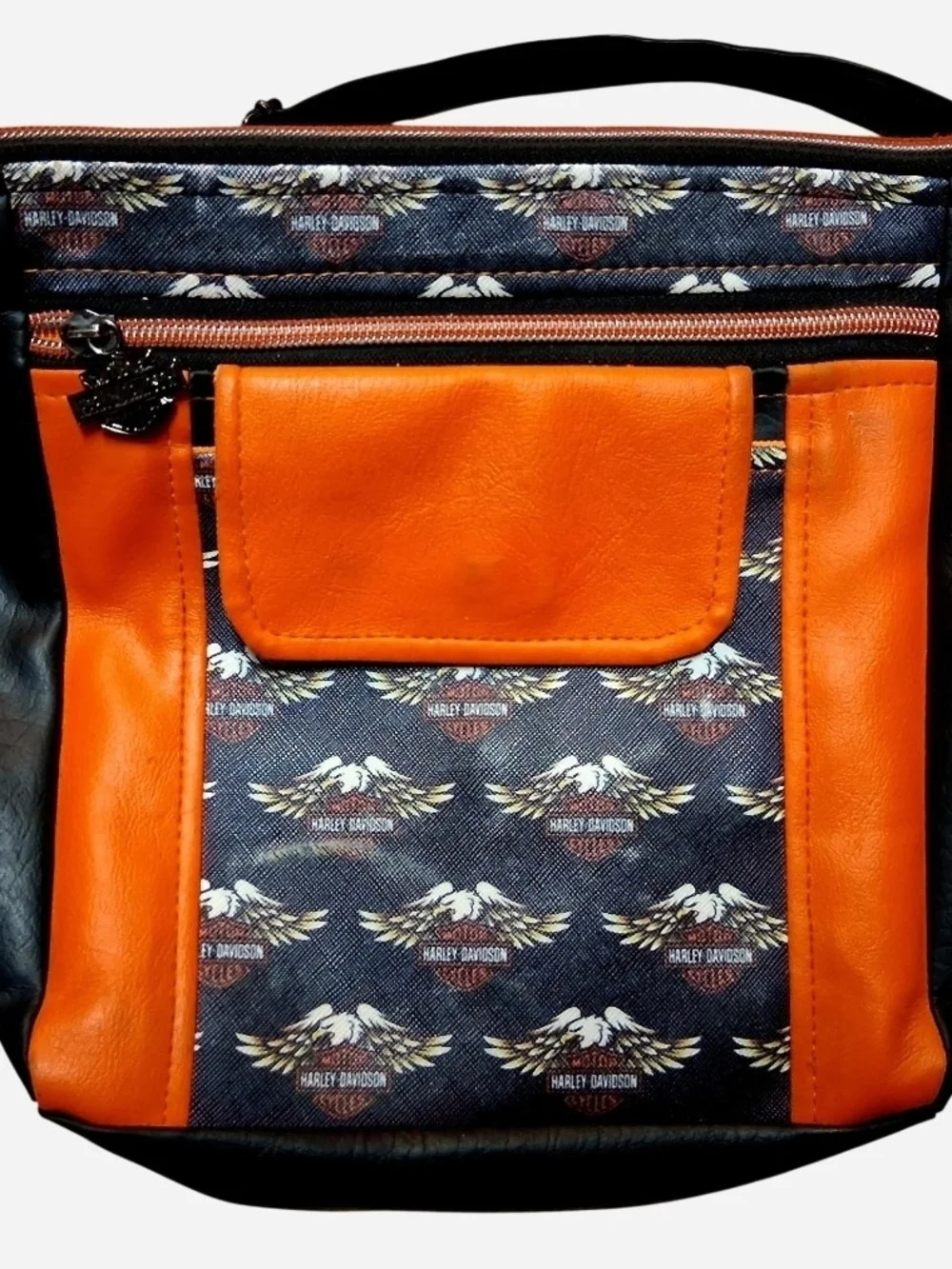 Harley-Davidson Retro Leather Purse & Orange Wallet Bundle
